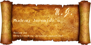 Mudray Jeremiás névjegykártya